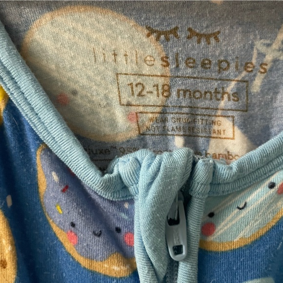 Little Sleepies Blue Cookie and Milk Kids Footie - Picture 3 of 3